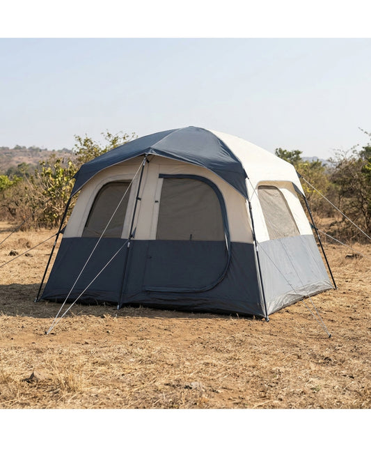 Wlid Four-Person Cabin Tent 240 x 220 cm Slate and Cream - Lifestyle view