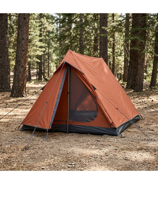 Wlid Single-Person A-Frame Tent 220 x 90 cm Rust and Charcoal - Lifestyle view
