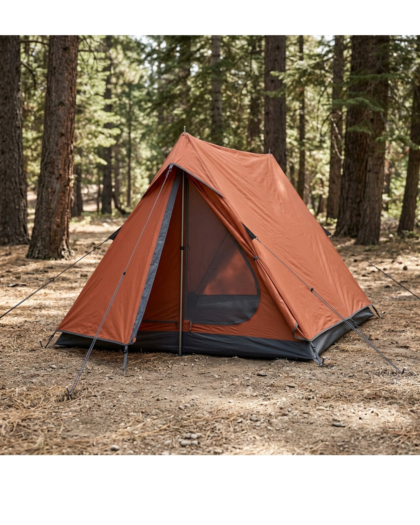 Wlid Single-Person A-Frame Tent 220 x 90 cm Rust and Charcoal - Lifestyle view